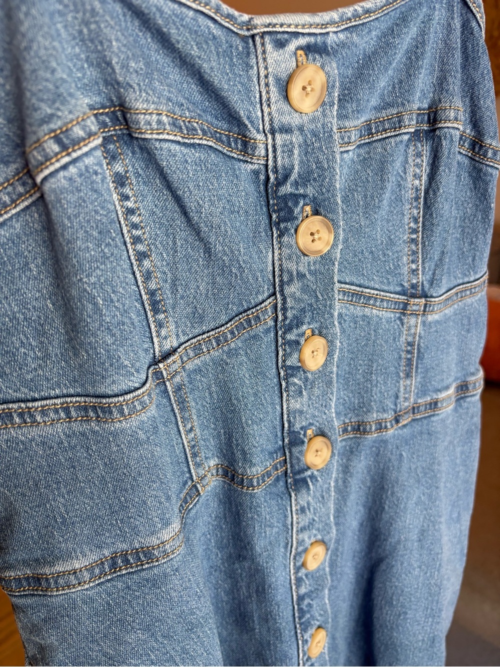 Universal Thread Denim Corset Midi A-Line Dress Button 90s Women’s size S Indigo - Picture 7 of 11